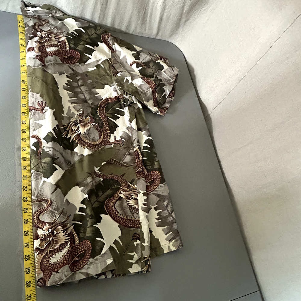 Vintage Y2K Bullhead Mens Dragon Print Button Up Shirt Size XL All Over Print - Picture 8 of 9